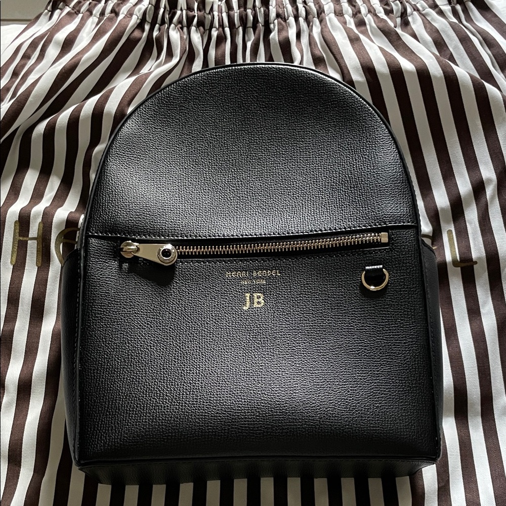 Henri Bendel Black Textured Backpack